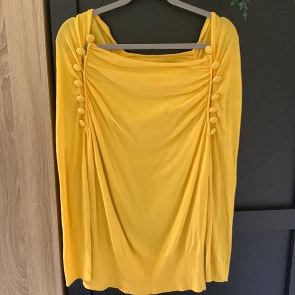 Anthropologie Wool Buttoned Front Off‎ shoulder Sweater. Size Small - Picture 2 of 9